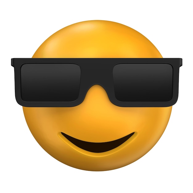 Ilustração 3D de óculos Emoji isolados em um fundo branco