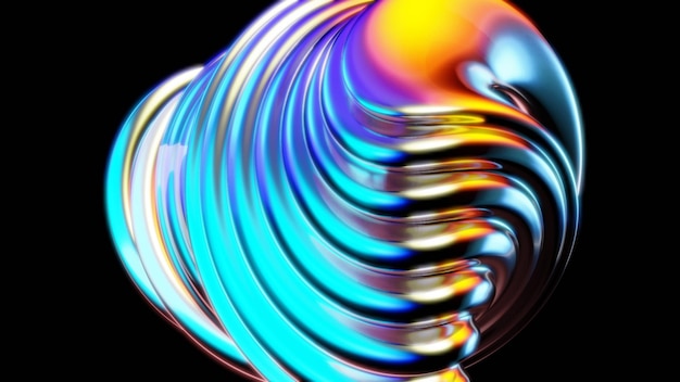 Ilustração 3D de ondas abstratas