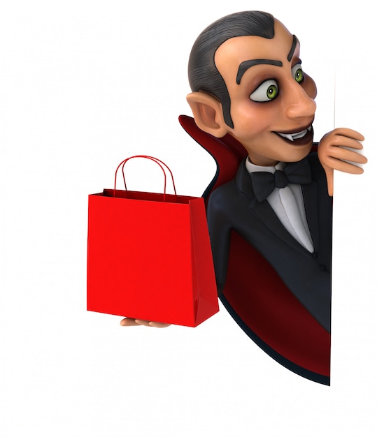 Ilustração 3d de personagem de vampiro