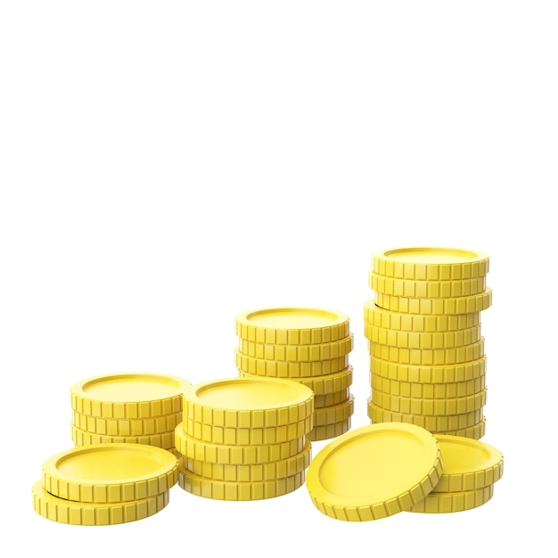ilustração 3D de pilha de moedas 3D