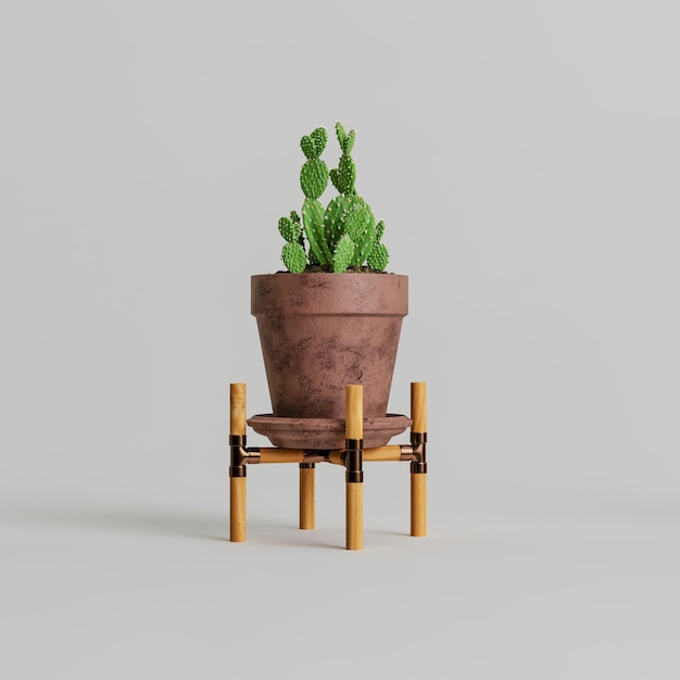 ilustração 3D de plantas de casa de terracota isoladas no fundo branco