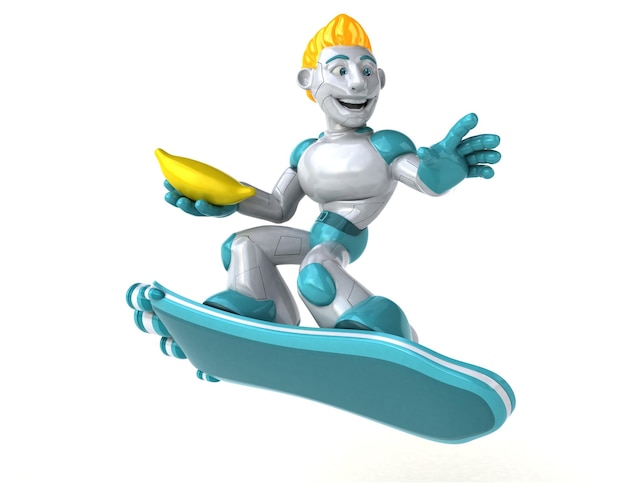 Ilustração 3D de robôs