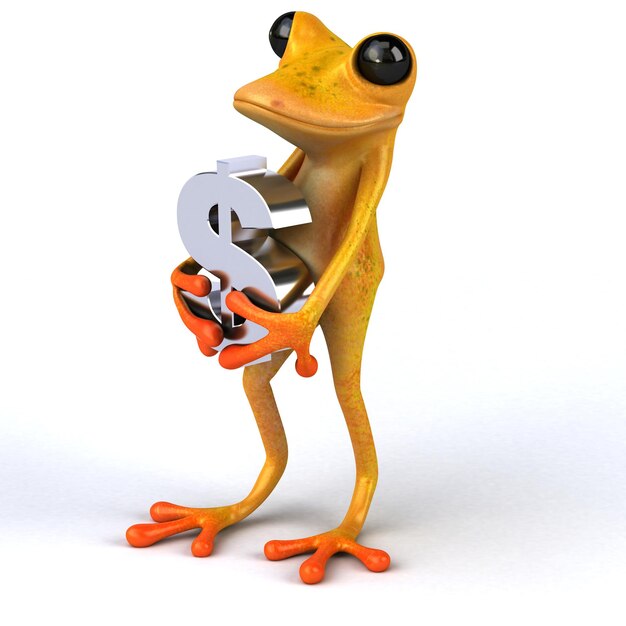 Ilustração 3D de sapo divertido