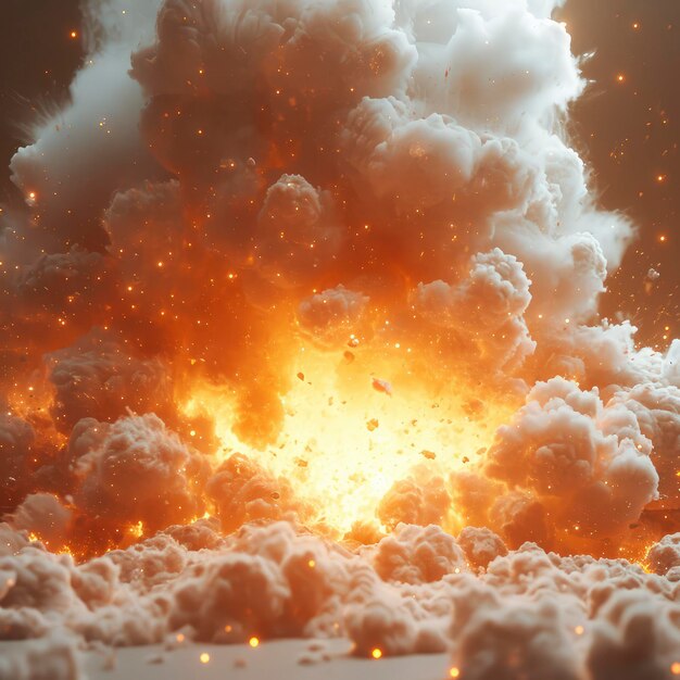 Ilustração 3D de Scifi Hud Magic Explosion Burning Dots