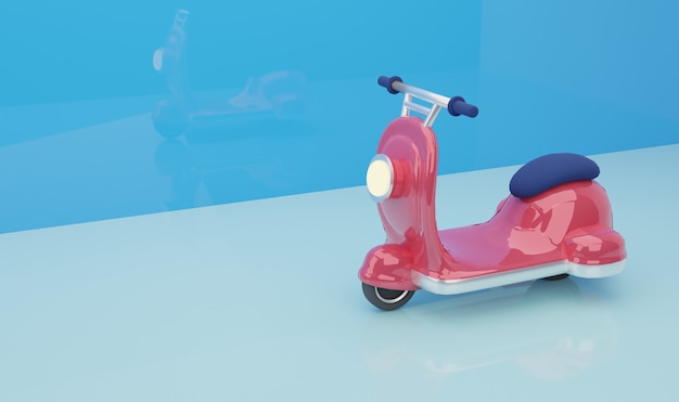 Ilustração 3d de scooter