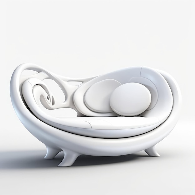 Ilustração 3D de sofá e cadeira em estilo móvel moderno Criado com tecnologia de IA gerativa