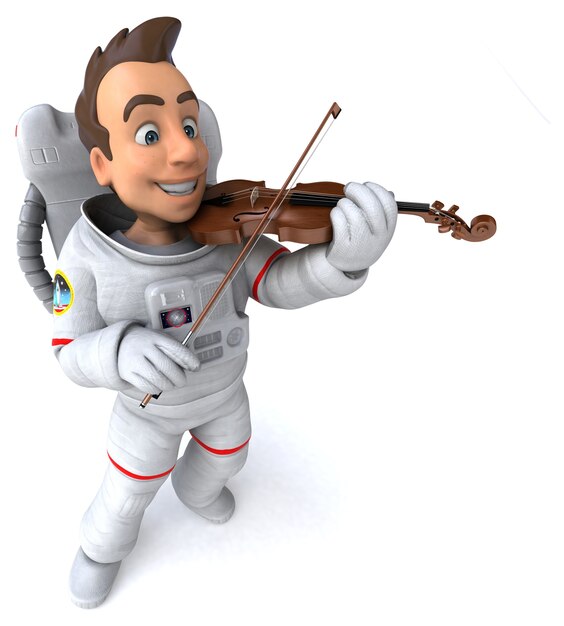 Ilustração 3D de um astronauta volonista