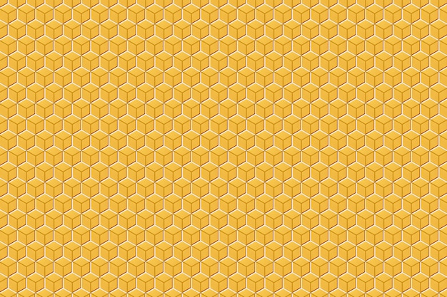 Foto ilustração 3d de um favo de mel monocromático amarelo e branco do favo de mel para o mel.