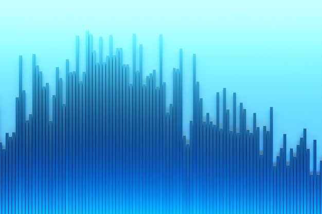 ilustração 3D de um fundo gradiente abstrato azul com linhas impressas das ondas Textura gráfica moderna Padrão geométrico