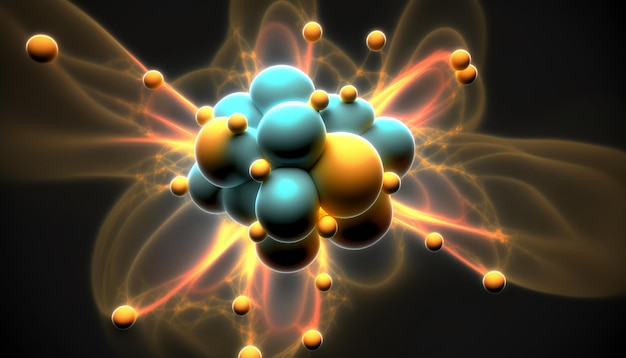 Ilustração 3D de um modelo de molécula Science ou Generative AI
