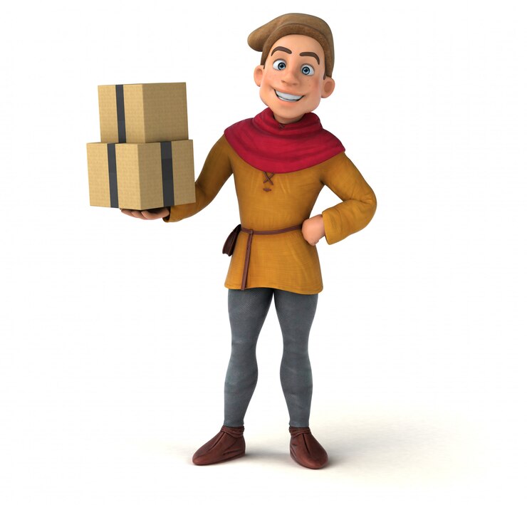 Foto ilustração 3d de um personagem histórico medieval