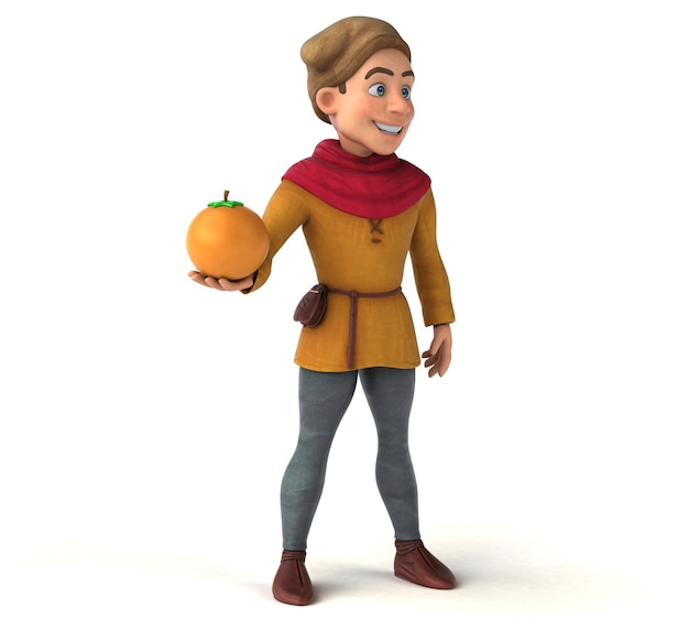 Ilustração 3D de um personagem histórico medieval