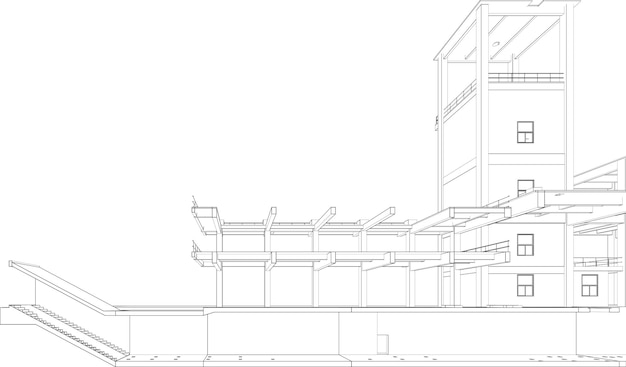 Ilustração 3D de um projecto industrial