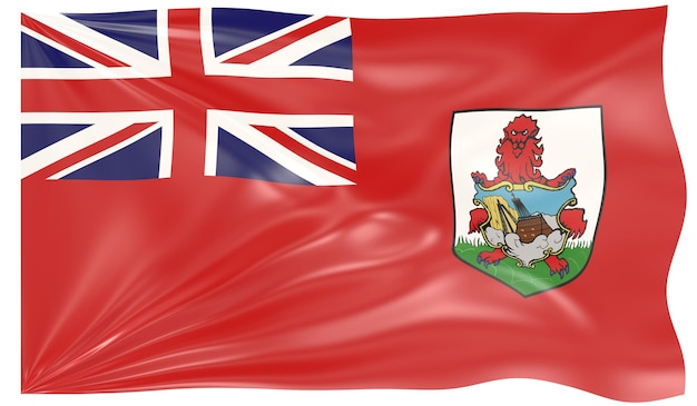 Ilustração 3D de uma bandeira das Bermudas