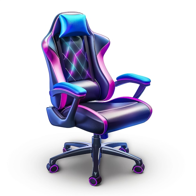 Ilustração 3D de uma cadeira de jogo