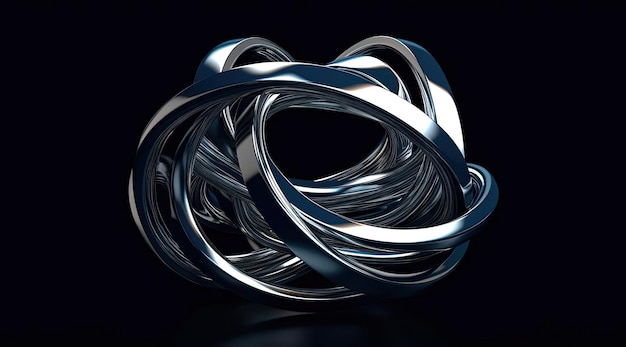 ilustração 3D de uma estrutura abstrata feita de um fundo preto