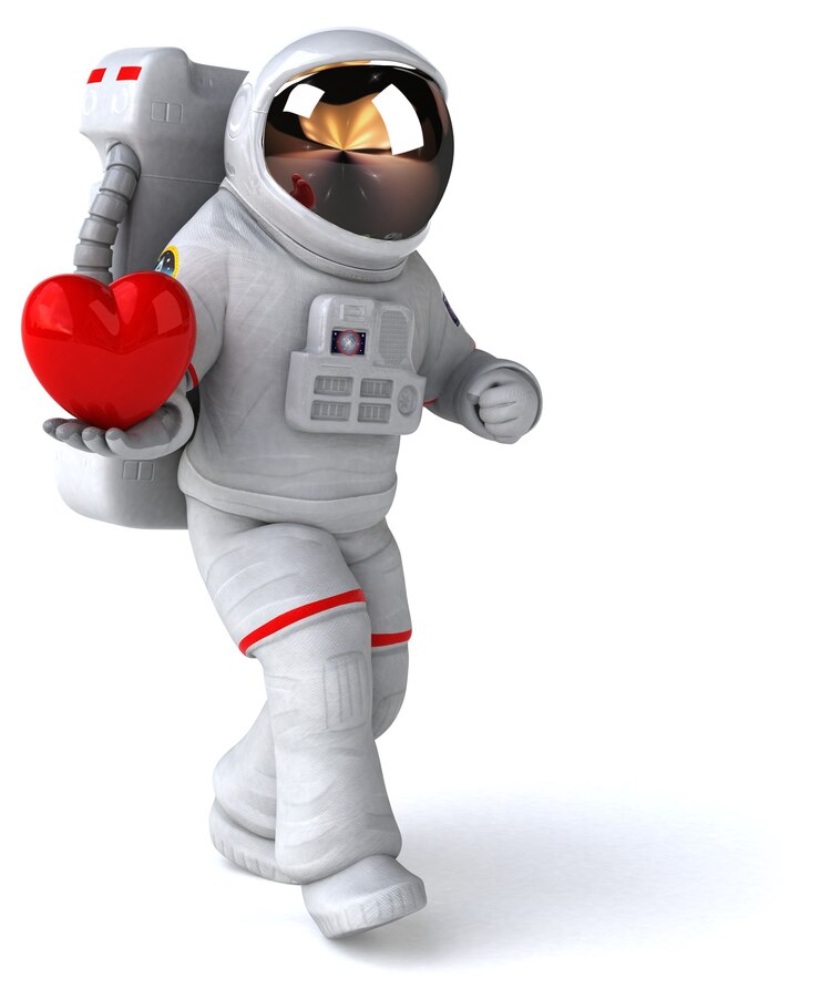 Foto ilustração 3d divertida de astronauta