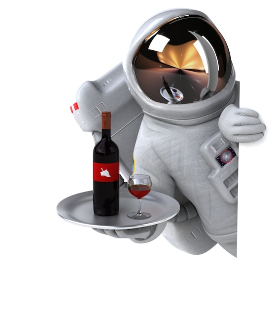 Ilustração 3D divertida de astronauta