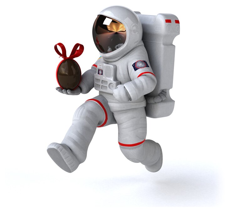 Foto ilustração 3d divertida de astronauta