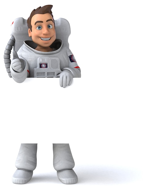 Ilustração 3d divertida de astronauta