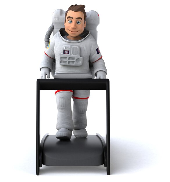 Ilustração 3D divertida de astronauta