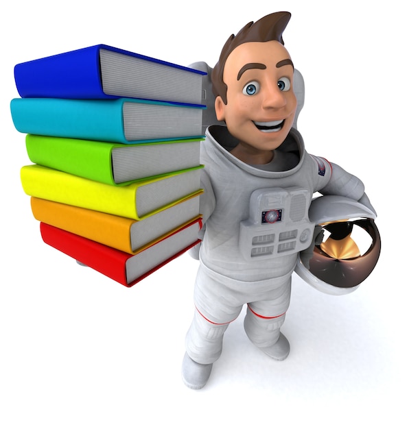 Ilustração 3D divertida de astronauta