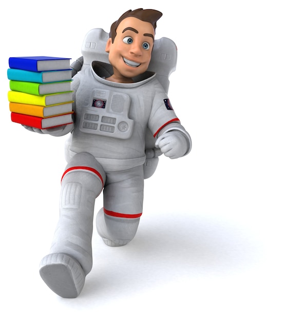 Ilustração 3D divertida de astronauta