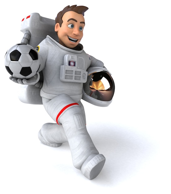 Ilustração 3d divertida de astronauta