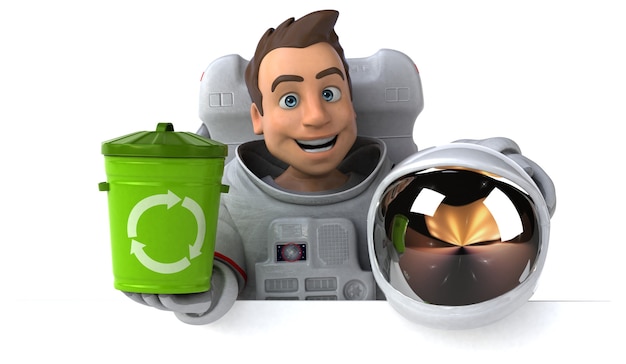 Ilustração 3D divertida de astronauta