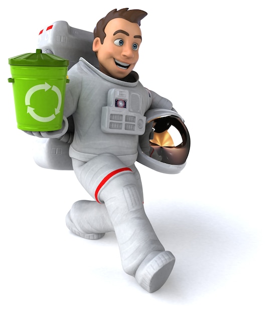 Ilustração 3d divertida de astronauta