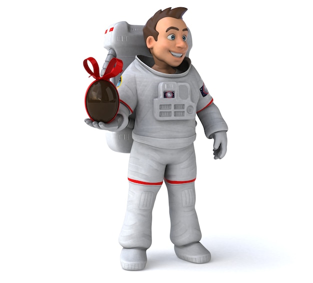 Ilustração 3D divertida de astronauta