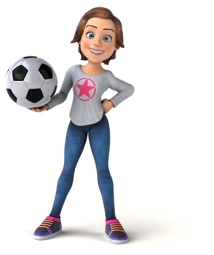 Foto ilustração 3d divertida de uma adolescente em desenho animado