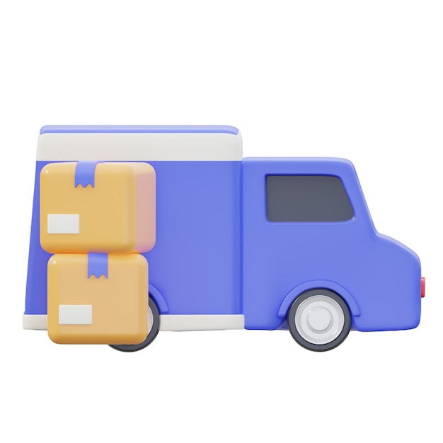 Ilustração 3D do carro de entrega