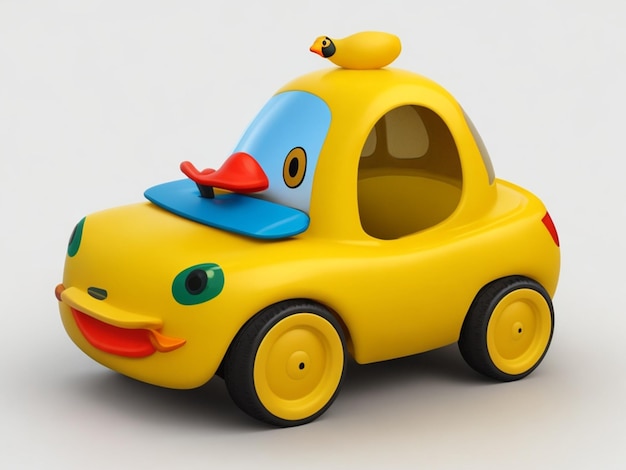 ilustração 3D do carro de pato de brinquedo infantil