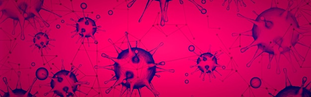 Ilustração 3D do conceito de risco pandêmico de fundo do vírus corona