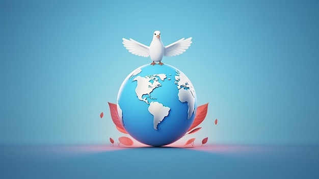 Foto ilustração 3d do dia internacional da paz para o fundo