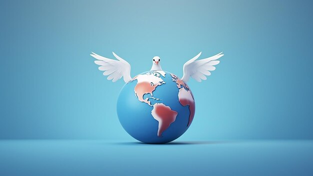 ilustração 3d do dia internacional da paz para o fundo