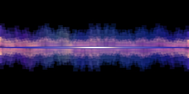 Ilustração 3D do efeito sonoro do equalizador de onda sonora