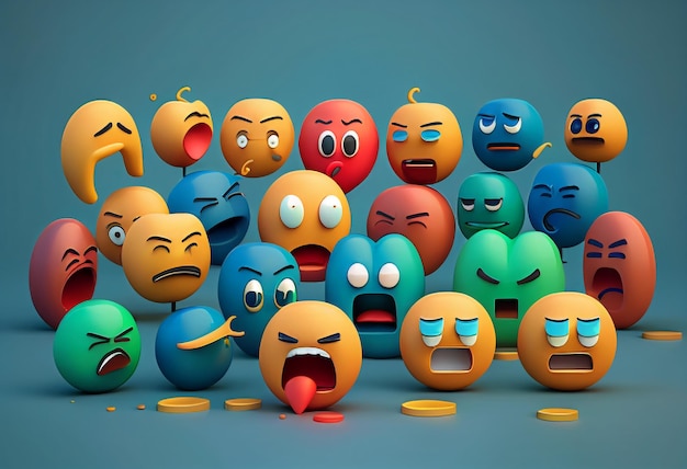Foto ilustração 3d do emoticon sorridente do dia mundial do emoji
