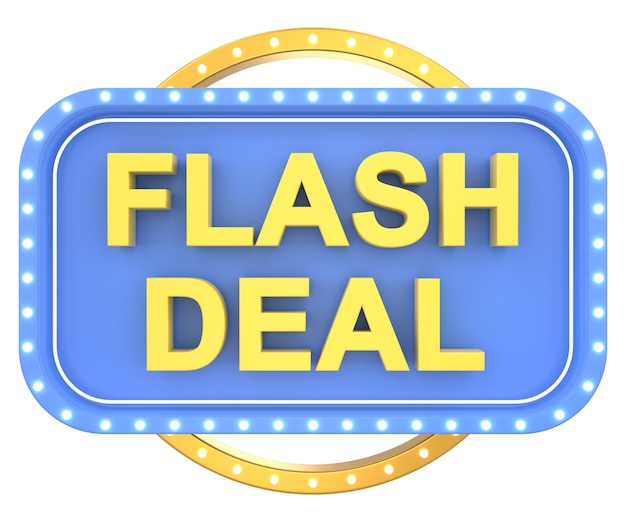 Foto ilustração 3d do flash deal sign board