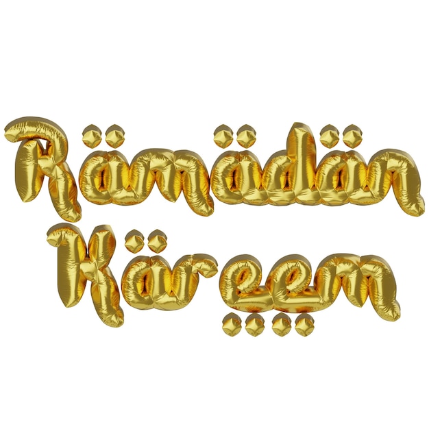 ilustração 3D do ícone de balão de texto Ramadan Kareem para tema de decoração islâmica Ramadan Kareem