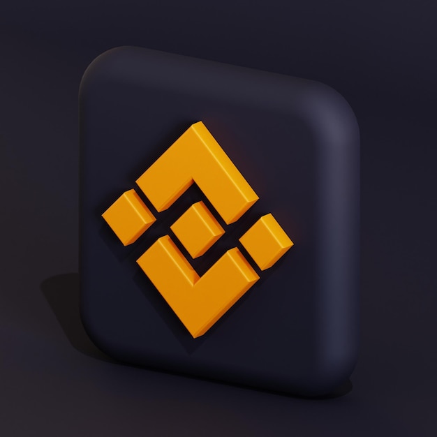 Foto ilustração 3d do logotipo do símbolo de criptomoeda binance