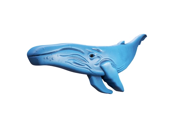 Ilustração 3D do objeto renderizado de uma baleia azul abstrata