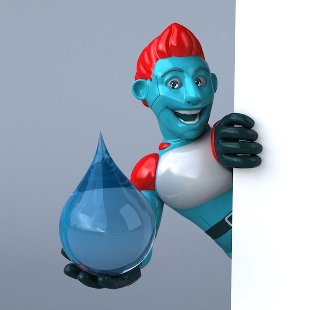 Foto ilustração 3d do robô vermelho