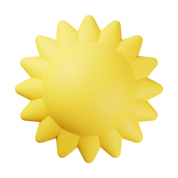 Ilustração 3D do Sol Amarelo