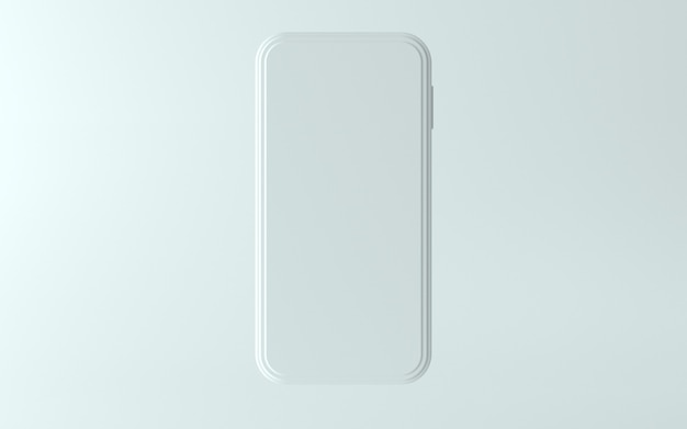 Foto ilustração 3d do telefone branco com tela em branco
