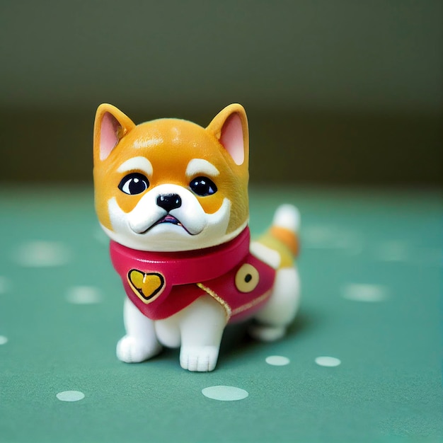 Ilustração 3d fofa de cachorro Shiba inu