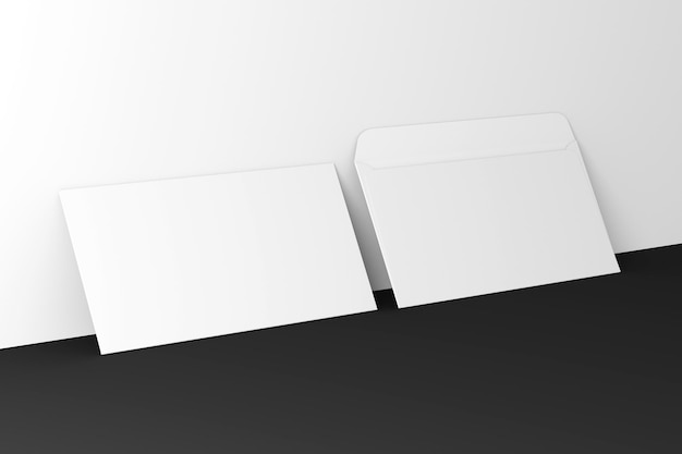 Ilustração 3D Formato de envelope A5 isolado