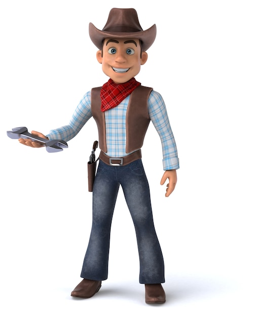 Ilustração 3D Fun Cowboy