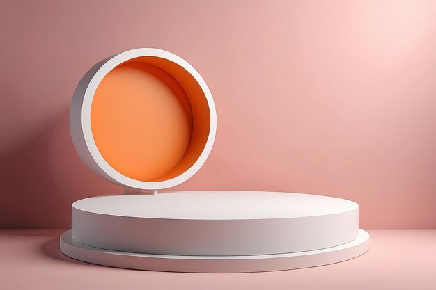Foto ilustração 3d fundo abstrato com um pódio fundo moderno para design de produto